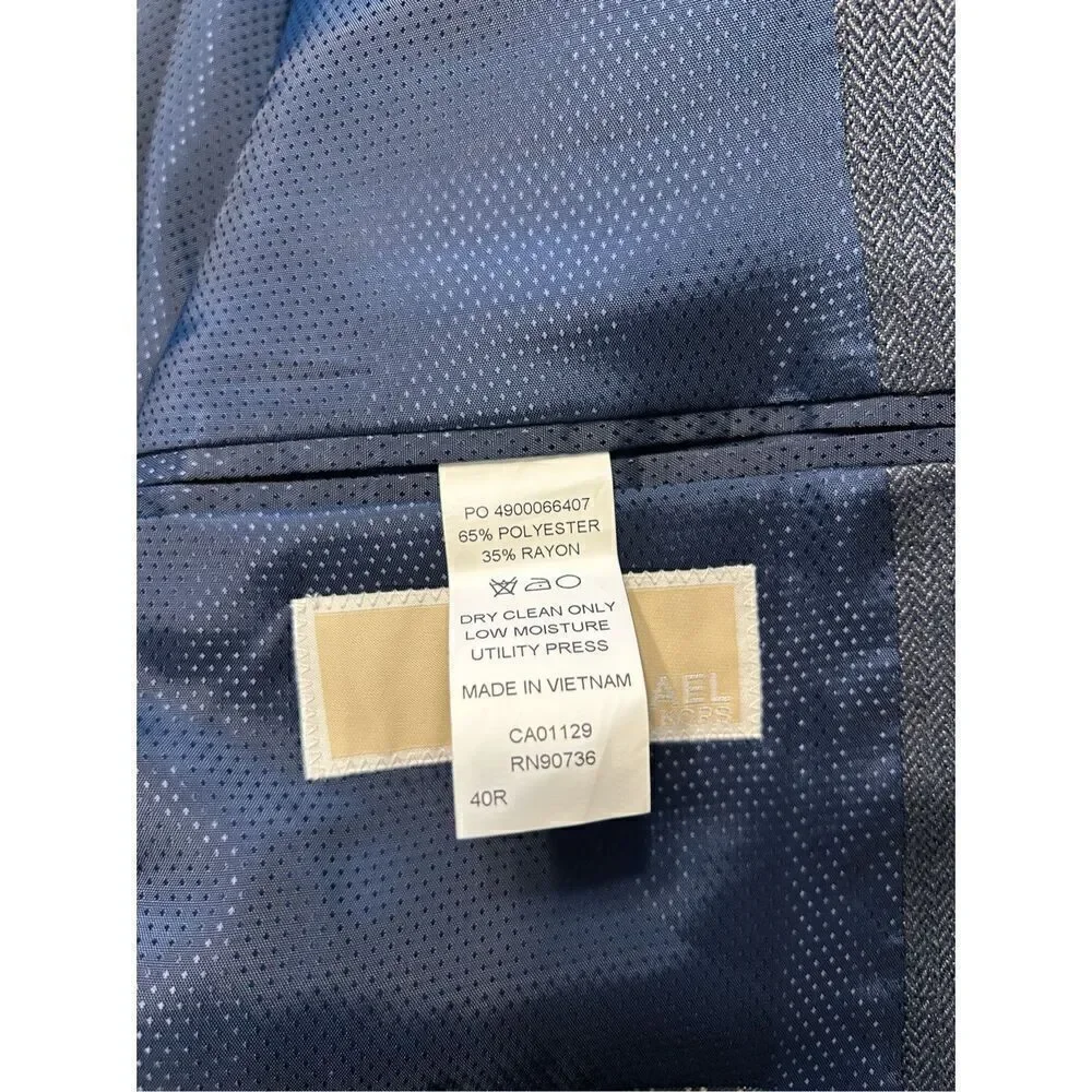 Michael Kors Blazer Jacket Mens 40R Navy Blue